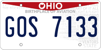 OH license plate GOS7133