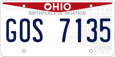 OH license plate GOS7135