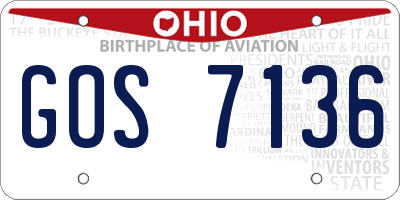OH license plate GOS7136