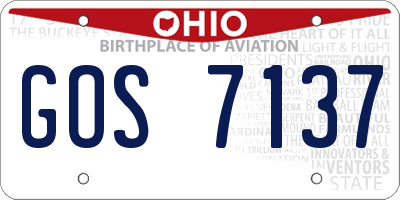 OH license plate GOS7137
