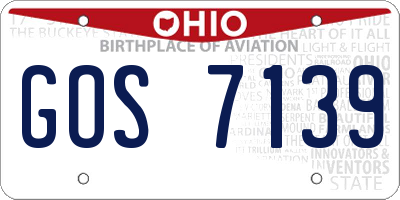 OH license plate GOS7139