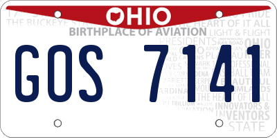 OH license plate GOS7141