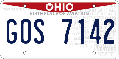 OH license plate GOS7142