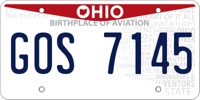 OH license plate GOS7145