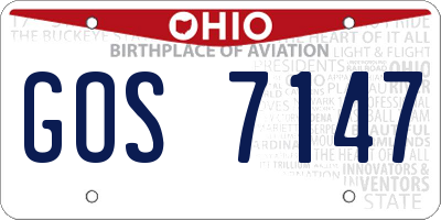 OH license plate GOS7147