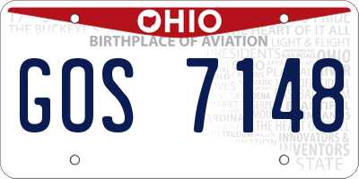OH license plate GOS7148