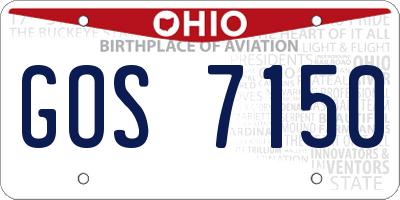 OH license plate GOS7150
