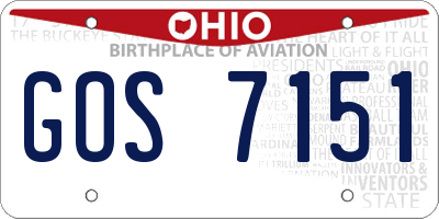 OH license plate GOS7151