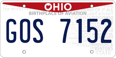 OH license plate GOS7152