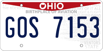 OH license plate GOS7153