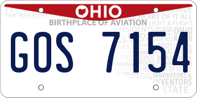 OH license plate GOS7154