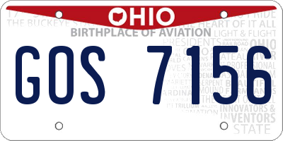 OH license plate GOS7156