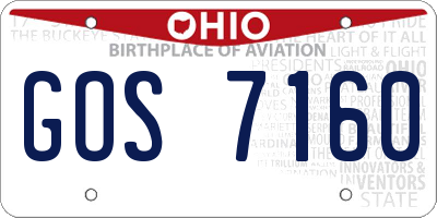 OH license plate GOS7160