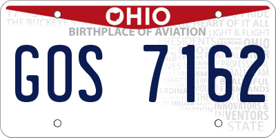 OH license plate GOS7162