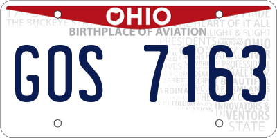 OH license plate GOS7163