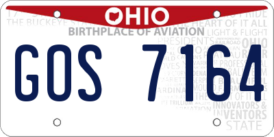 OH license plate GOS7164