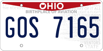 OH license plate GOS7165
