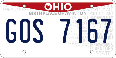 OH license plate GOS7167