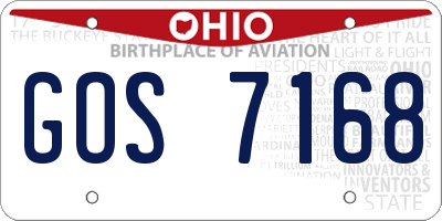 OH license plate GOS7168
