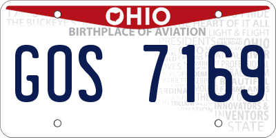 OH license plate GOS7169