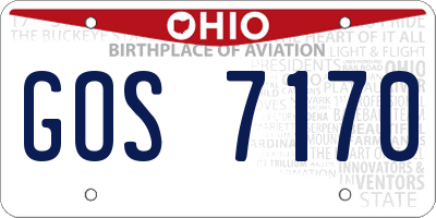 OH license plate GOS7170