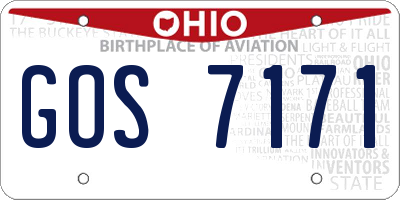 OH license plate GOS7171