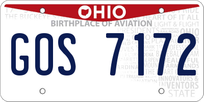 OH license plate GOS7172