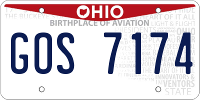 OH license plate GOS7174