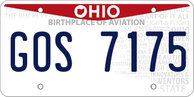 OH license plate GOS7175