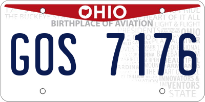 OH license plate GOS7176
