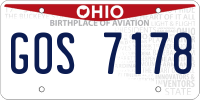 OH license plate GOS7178