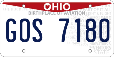 OH license plate GOS7180