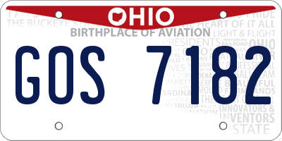 OH license plate GOS7182