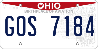 OH license plate GOS7184