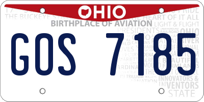 OH license plate GOS7185