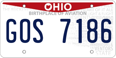 OH license plate GOS7186