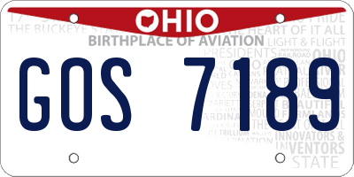 OH license plate GOS7189