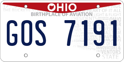 OH license plate GOS7191