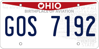 OH license plate GOS7192