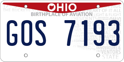 OH license plate GOS7193