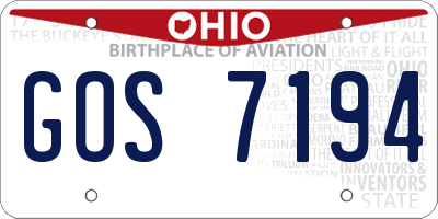 OH license plate GOS7194
