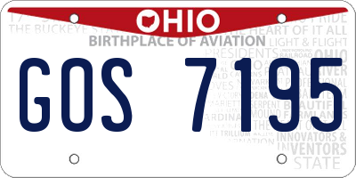 OH license plate GOS7195