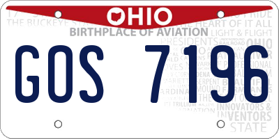 OH license plate GOS7196
