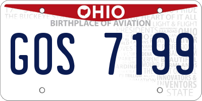 OH license plate GOS7199