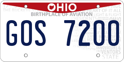 OH license plate GOS7200