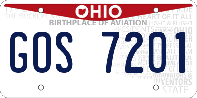 OH license plate GOS7201