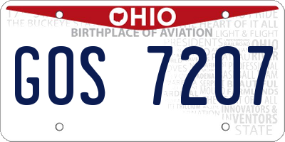 OH license plate GOS7207