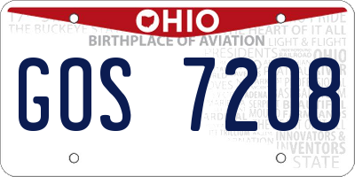 OH license plate GOS7208