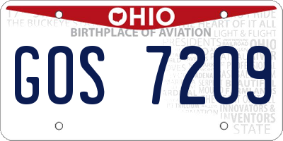OH license plate GOS7209