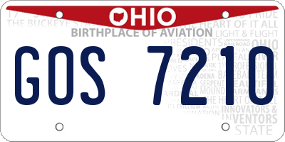 OH license plate GOS7210